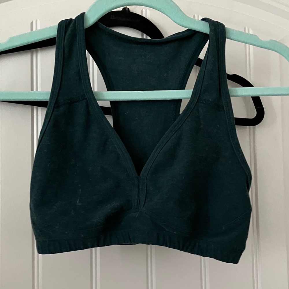 Beyond Yoga Dark Green V-Neck Bralette - Women Intimates